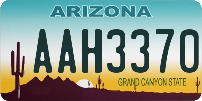 AZ license plate AAH3370