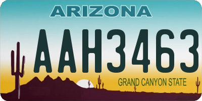 AZ license plate AAH3463