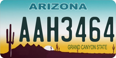 AZ license plate AAH3464