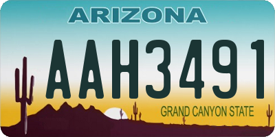 AZ license plate AAH3491