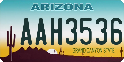 AZ license plate AAH3536