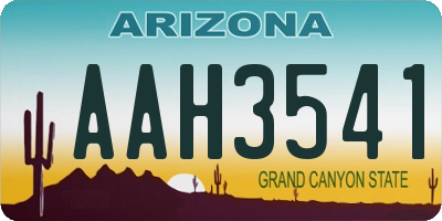 AZ license plate AAH3541