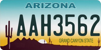 AZ license plate AAH3562
