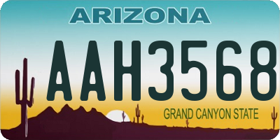 AZ license plate AAH3568
