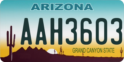 AZ license plate AAH3603