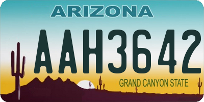 AZ license plate AAH3642
