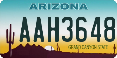 AZ license plate AAH3648