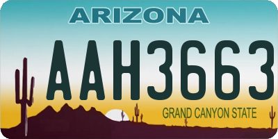AZ license plate AAH3663