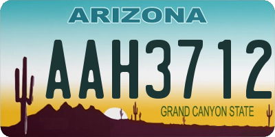 AZ license plate AAH3712