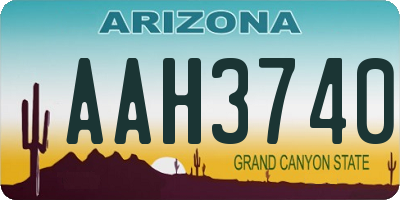 AZ license plate AAH3740