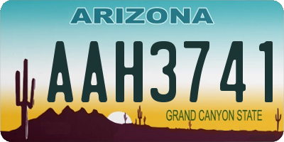 AZ license plate AAH3741