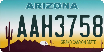 AZ license plate AAH3758