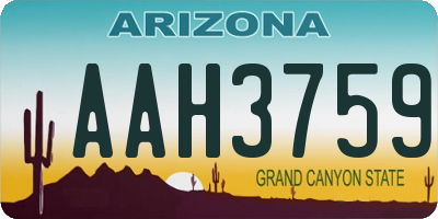 AZ license plate AAH3759