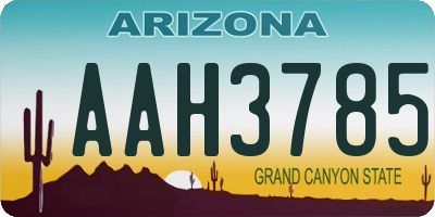 AZ license plate AAH3785
