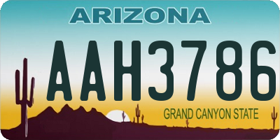 AZ license plate AAH3786