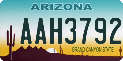 AZ license plate AAH3792
