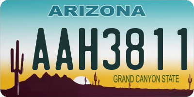 AZ license plate AAH3811