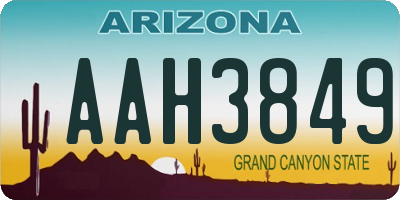 AZ license plate AAH3849