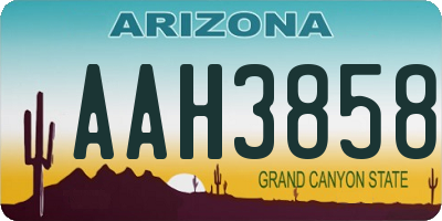 AZ license plate AAH3858