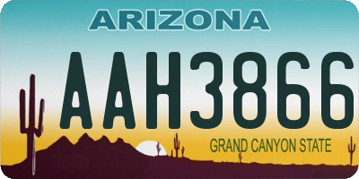 AZ license plate AAH3866