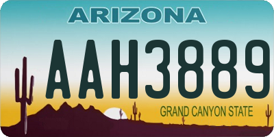AZ license plate AAH3889