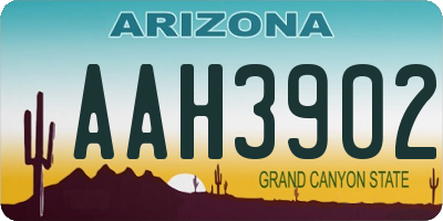 AZ license plate AAH3902