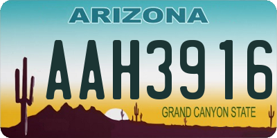AZ license plate AAH3916