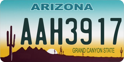 AZ license plate AAH3917