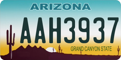 AZ license plate AAH3937