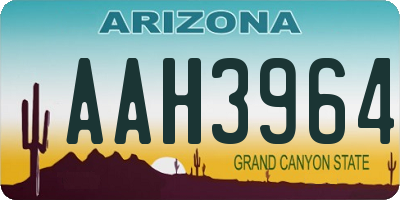 AZ license plate AAH3964