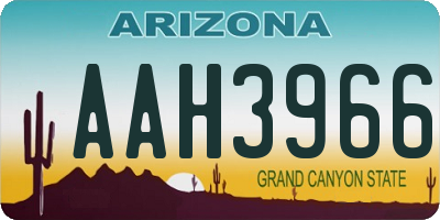 AZ license plate AAH3966