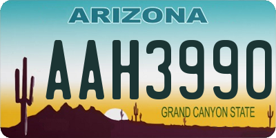 AZ license plate AAH3990