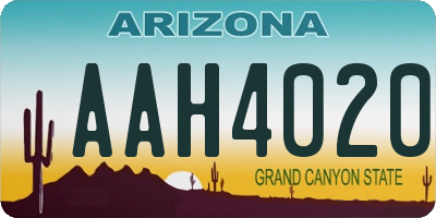 AZ license plate AAH4020