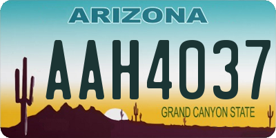 AZ license plate AAH4037