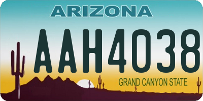 AZ license plate AAH4038