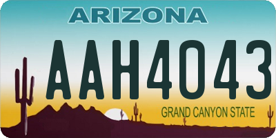 AZ license plate AAH4043