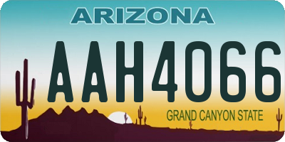 AZ license plate AAH4066
