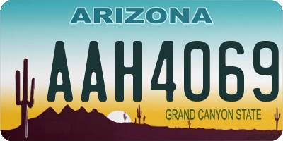 AZ license plate AAH4069