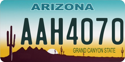 AZ license plate AAH4070