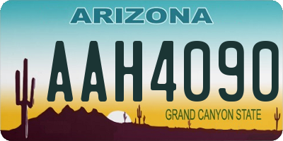 AZ license plate AAH4090