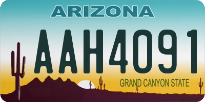 AZ license plate AAH4091