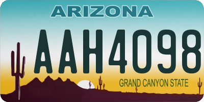 AZ license plate AAH4098
