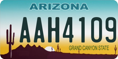 AZ license plate AAH4109