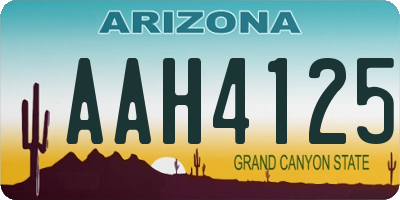 AZ license plate AAH4125