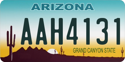 AZ license plate AAH4131