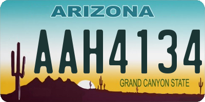 AZ license plate AAH4134