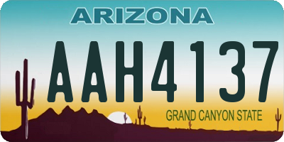 AZ license plate AAH4137