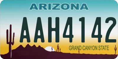 AZ license plate AAH4142