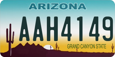 AZ license plate AAH4149
