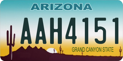 AZ license plate AAH4151